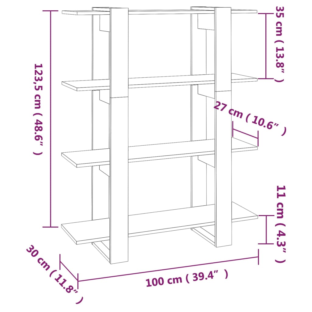 Wooden Bookcase 100cm Wide - Vantage Home