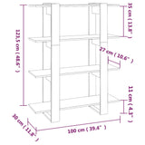 Wooden Bookcase 100cm Wide - Vantage Home