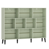 Wooden Bookcase 140cm Wide With 10 Compartments - Velmora