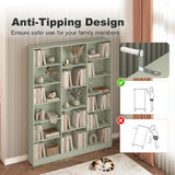 Wooden Bookcase 149cm Wide With 17 Compartments - Velmora