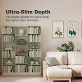 Wooden Bookcase 149cm Wide With 17 Compartments - Velmora