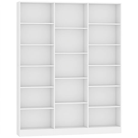 Wooden Bookcase 149cm Wide With 17 Compartments - Velmora