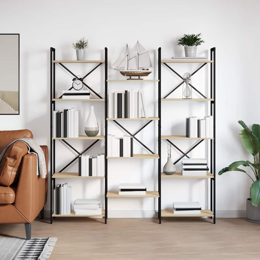 Wooden Bookcase 156cm Wide - Vantage Home