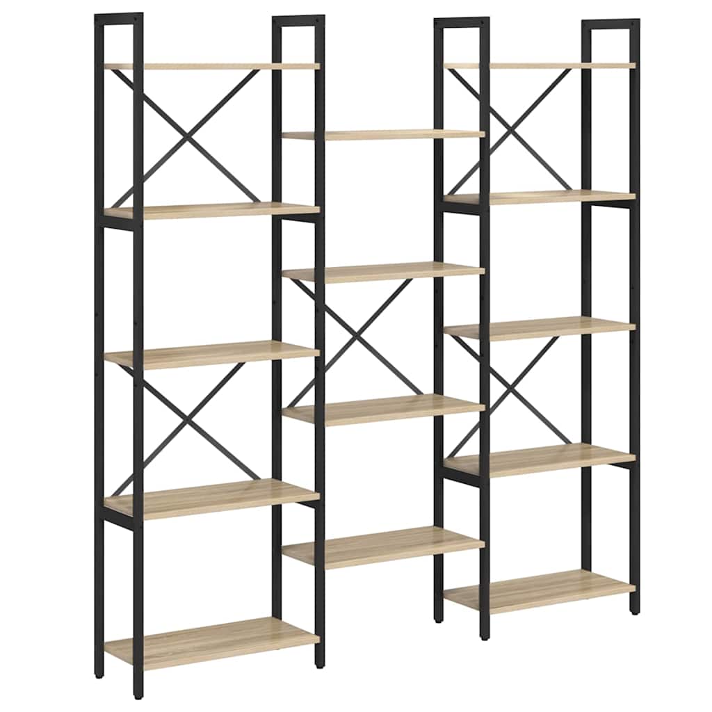 Wooden Bookcase 156cm Wide - Vantage Home