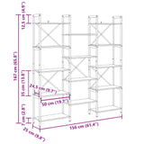 Wooden Bookcase 156cm Wide - Vantage Home