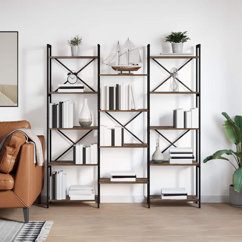 Wooden Bookcase 156cm Wide - Vantage Home