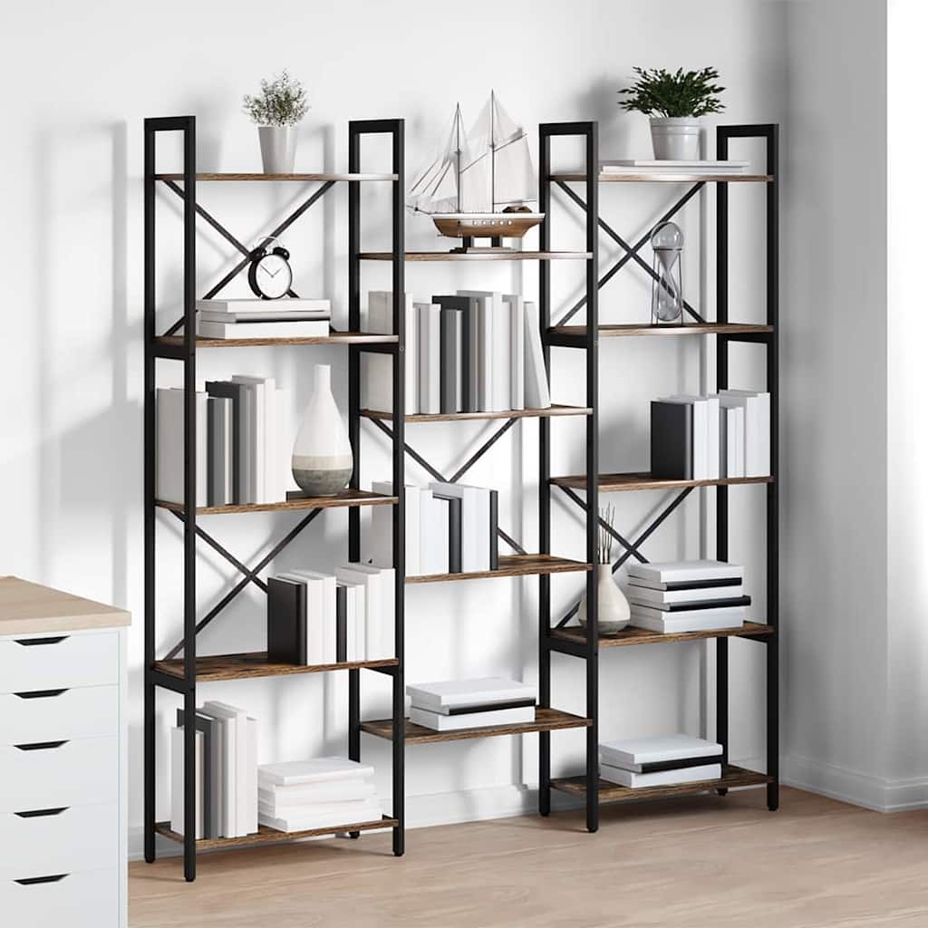 Wooden Bookcase 156cm Wide - Vantage Home