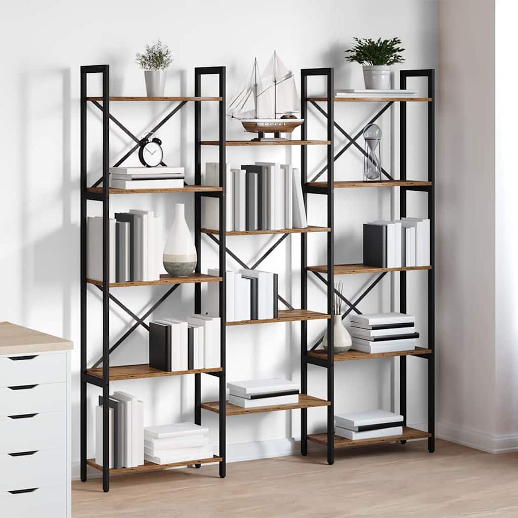 Wooden Bookcase 156cm Wide - Vantage Home