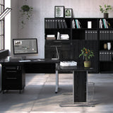 Wooden Bookcase With 2 Doors And 1 Open Shelf - Prima