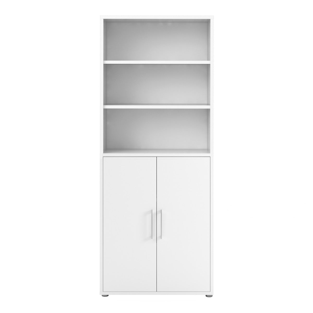 Wooden Bookcase With 2 Doors And 4 Open Shelves - Prima