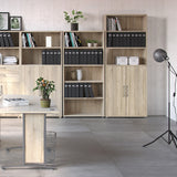 Wooden Bookcase With 2 Doors And 4 Open Shelves - Prima