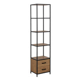 Wooden Bookcase With 2 Drawers And 3 Shelves - Seaford