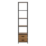 Wooden Bookcase With 2 Drawers And 3 Shelves - Seaford