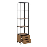 Wooden Bookcase With 2 Drawers And 3 Shelves - Seaford