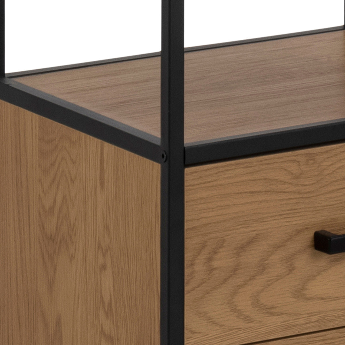 Wooden Bookcase With 2 Drawers And 3 Shelves - Seaford