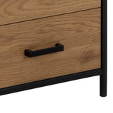 Wooden Bookcase With 2 Drawers And 3 Shelves - Seaford