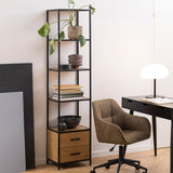 Wooden Bookcase With 2 Drawers And 3 Shelves - Seaford