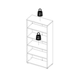 Wooden Bookcase With 2 Open Shelves 2 Doors And 2 Drawers - Prima