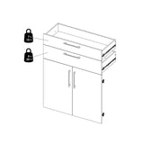 Wooden Bookcase With 2 Open Shelves 2 Doors And 2 Drawers - Prima
