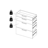 Wooden Bookcase With 2 Open Shelves 2 Drawers And 2 File Drawers - Prima