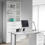 Wooden Bookcase With 2 Open Shelves 2 Drawers And 2 File Drawers - Prima