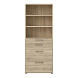 Wooden Bookcase With 2 Open Shelves 2 Drawers And 2 File Drawers - Prima