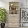 Wooden Bookcase With 2 Open Shelves 2 Drawers And 2 File Drawers - Prima