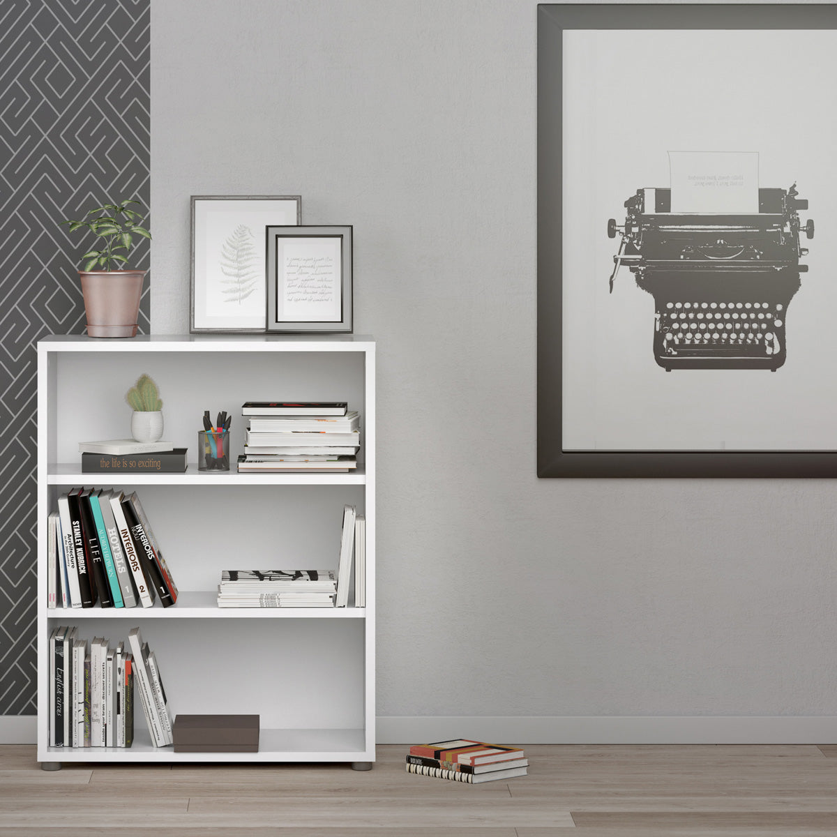 Wooden Bookcase With 2 Open Shelves - Prima