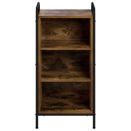 Wooden Bookcase 40cm Wide With 2 Shelves And Steel Frame - Vantage Home