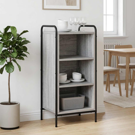 Wooden Bookcase 40cm Wide With 2 Shelves And Steel Frame - Vantage Home