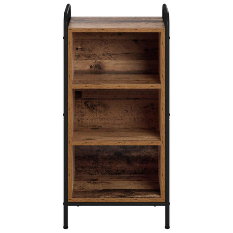 Wooden Bookcase 40cm Wide With 2 Shelves And Steel Frame - Vantage Home