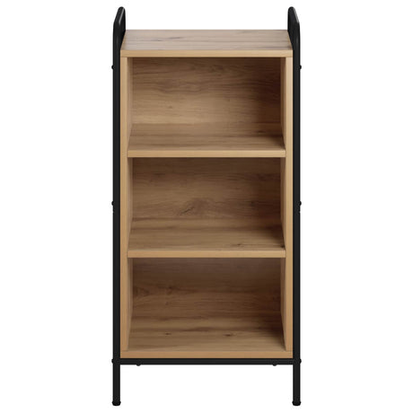 Wooden Bookcase 40cm Wide With 2 Shelves And Steel Frame - Vantage Home