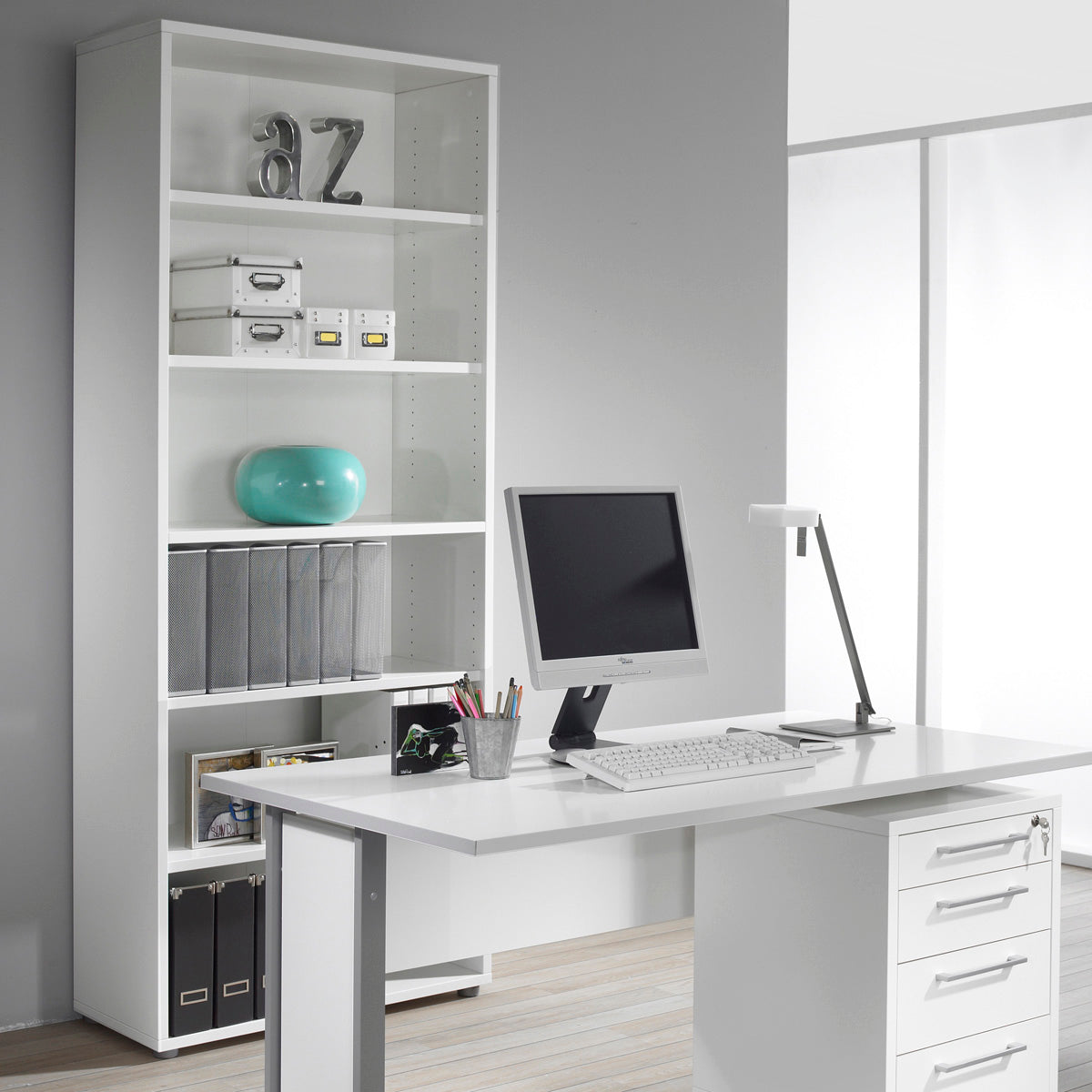 Wooden Bookcase With 5 Open Shelves - Prima
