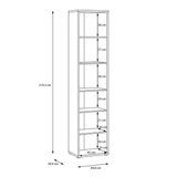 Wooden Bookcase With 5 Shelves Tall And Narrow - Alice Springs