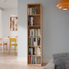 Wooden Bookcase With 5 Shelves Tall And Narrow - Alice Springs