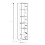 Wooden Bookcase With 5 Shelves Tall And Narrow - Alice Springs