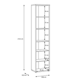 Wooden Bookcase With 5 Shelves Tall And Narrow - Alice Springs