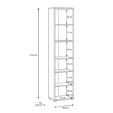 Wooden Bookcase With 5 Shelves Tall And Narrow - Alice Springs