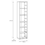 Wooden Bookcase With 5 Shelves Tall And Narrow - Alice Springs