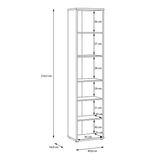 Wooden Bookcase With 5 Shelves Tall And Narrow - Alice Springs