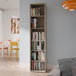 Wooden Bookcase With 5 Shelves Tall And Narrow - Alice Springs