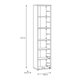 Wooden Bookcase With 5 Shelves Tall And Narrow - Alice Springs
