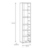 Wooden Bookcase With 5 Shelves Tall And Narrow - Alice Springs