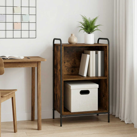 Wooden Bookcase 55.5cm Wide With 1 Shelf And Steel Frame - Vantage Home