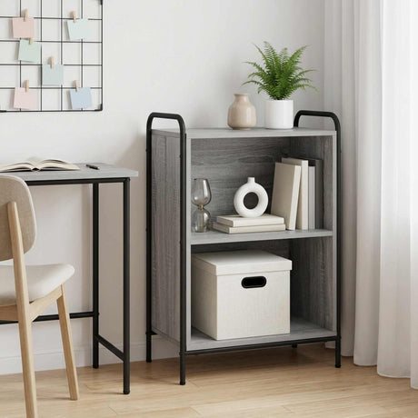 Wooden Bookcase 55.5cm Wide With 1 Shelf And Steel Frame - Vantage Home