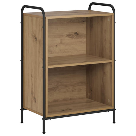 Wooden Bookcase 55.5cm Wide With 1 Shelf And Steel Frame - Vantage Home