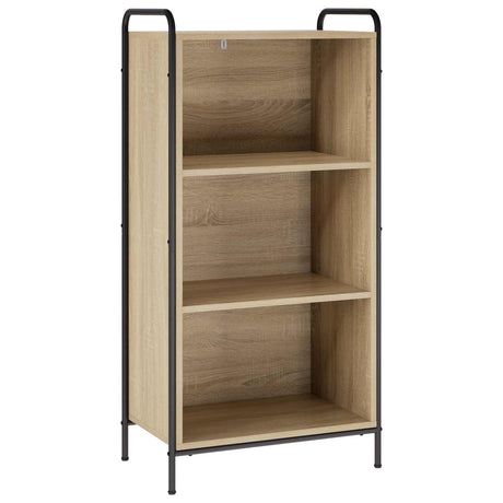 Wooden Bookcase 55.5cm Wide With 2 Shelves And Steel Frame - Vantage Home