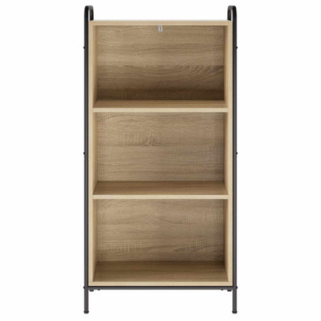 Wooden Bookcase 55.5cm Wide With 2 Shelves And Steel Frame - Vantage Home