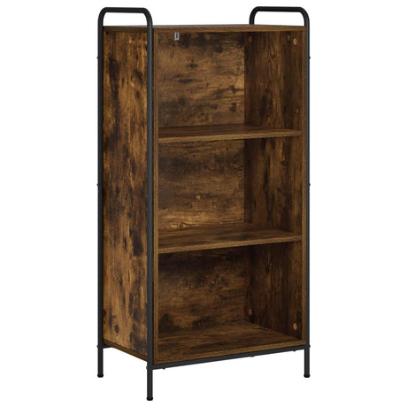 Wooden Bookcase 55.5cm Wide With 2 Shelves And Steel Frame - Vantage Home