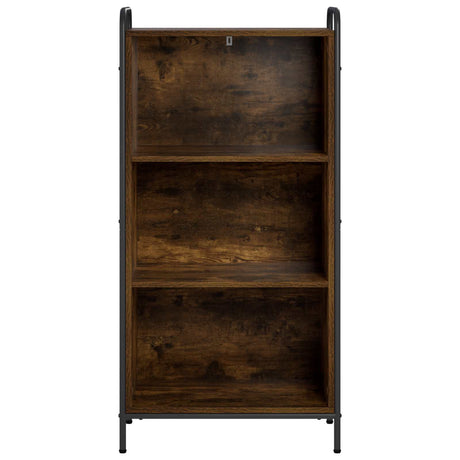 Wooden Bookcase 55.5cm Wide With 2 Shelves And Steel Frame - Vantage Home